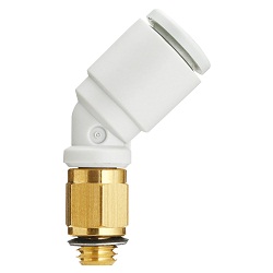 Conexión Rápida Codo 45º Macho 4mm (5/32") a M5 (Latón)