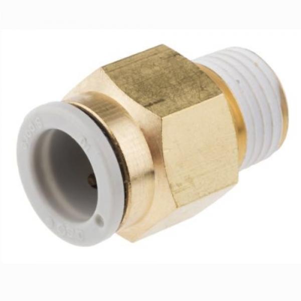 Conexión Rápida Recto Macho 6mm O.D. a 1/4" PT (Latón) c/Teflón Sellante