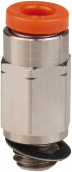 Conexión Rápida Recto Macho 1/8" O.D. a 10/32" UNF (Latón + Niquelado Electrolítico)