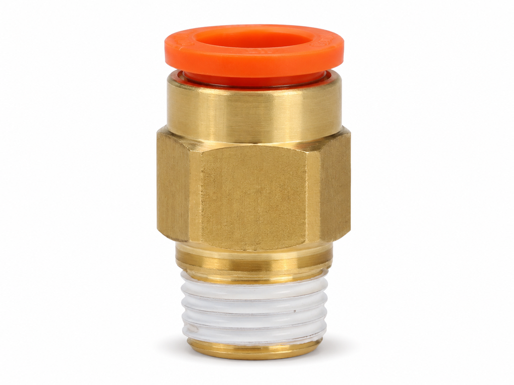 Conexión Rápida Recto Macho 5/32" (4mm) O.D. a 1/8" NPT (Latón)