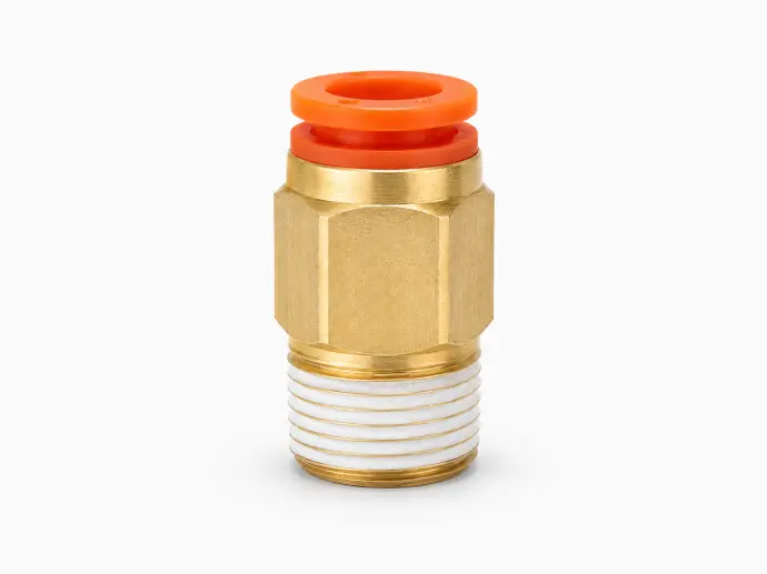 Conexión Rápida Recto Macho 1/4" O.D. a 3/8" NPT (Latón) Marca SMC