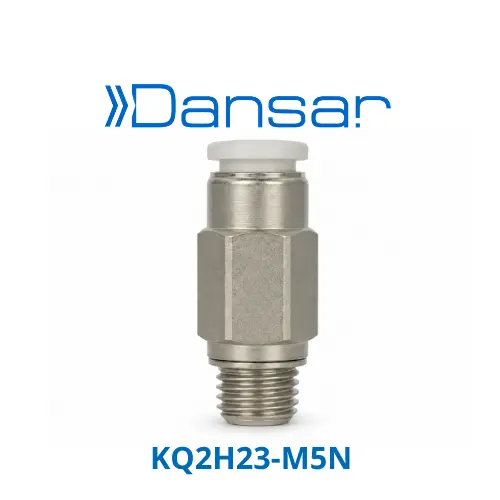 Conexión Rápida Recto Macho 3.2mm O.D. a M5 (Latón + Niquelado Electrolítico)