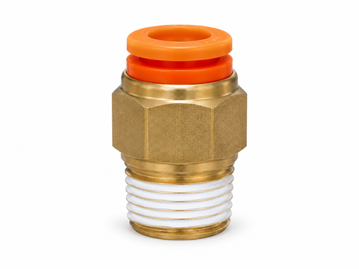 [KQ2H01-35AS] Conexión Rápida Recto Macho 1/8" O.D. a 1/4" NPT (Latón)