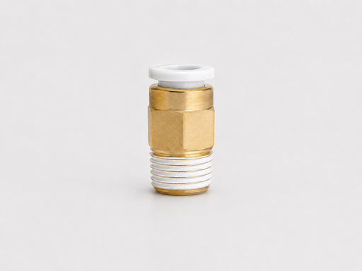 [KQ2H04-01NS] Conexión Rápida Recto Macho 4mm (5/32") O.D. a 1/8" PT (Latón + Niquelado Electrolítico)