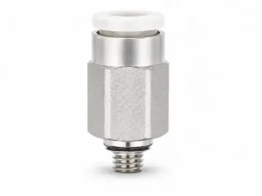 [KQ2H04-M3G] Conexión Rápida Recto Macho 4mm (5/32") O.D. a M3 (Acero Inoxidable 303)