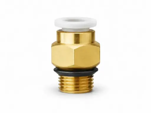 [KQ2H04-U02A] Conexión Rápida Recto Macho 4mm (5/32") O.D. a 1/4" UNF (Latón)