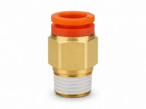 [KQ2H07-34AS] Conexión Rápida Recto Macho 1/4" O.D. a 1/8" NPT (Latón) Marca SMC