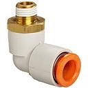 [KQ2L03-33AS] Conexión Rápida Codo Macho 5/32" (4mm) O.D. a 1/16" NPT (Latón) c/Sellante de Teflón
