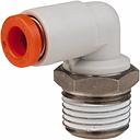 [KQ2L07-01NS] Conexión Rápida Codo Macho 1/4" O.D. a 1/8" PT (Latón + Niquelado Electrolítico) c/Sellante de Teflón