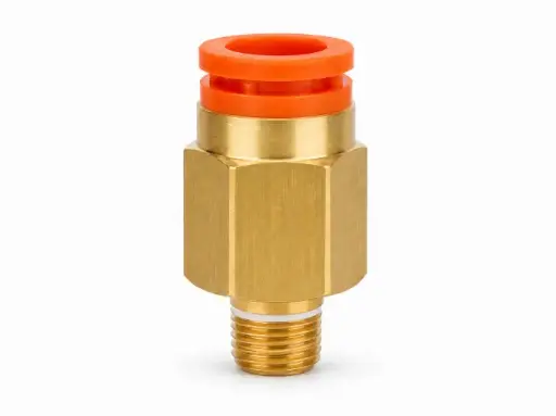 [KQ2H07-M5A] Conexión Rápida Recto Macho 1/4" O.D. a M5 (Latón)
