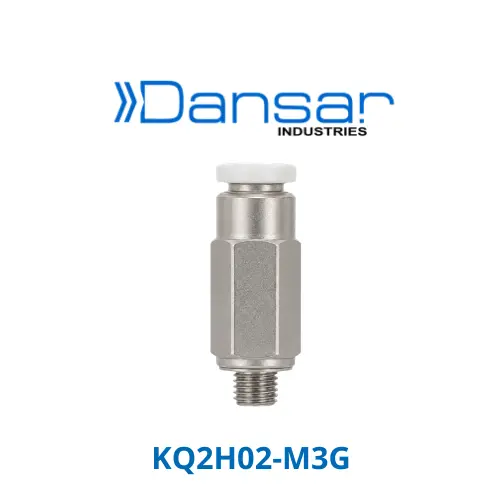 [KQ2H02-M3G] Conexión Rápida Recto Macho 2mm O.D. a M3 (Acero Inoxidable 303)