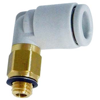 [KQ2L04-M5A] Conexión Rápida Codo Macho 4mm (5/32") O.D. a M5 (Latón)