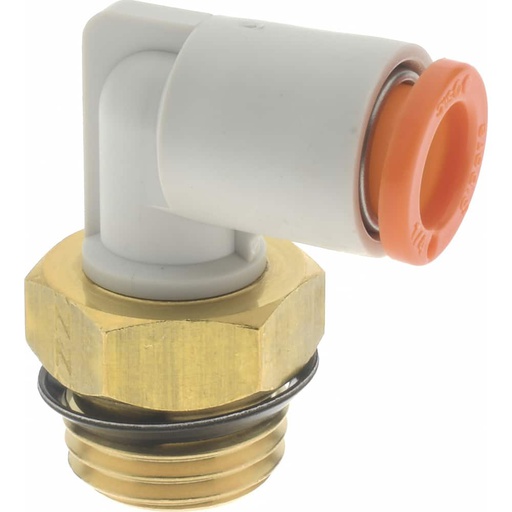 [KQ2L11-U03A] Conexión Rápida Codo Macho 3/8" O.D. a 3/8" UNF (Latón) c/Sellante de Teflón